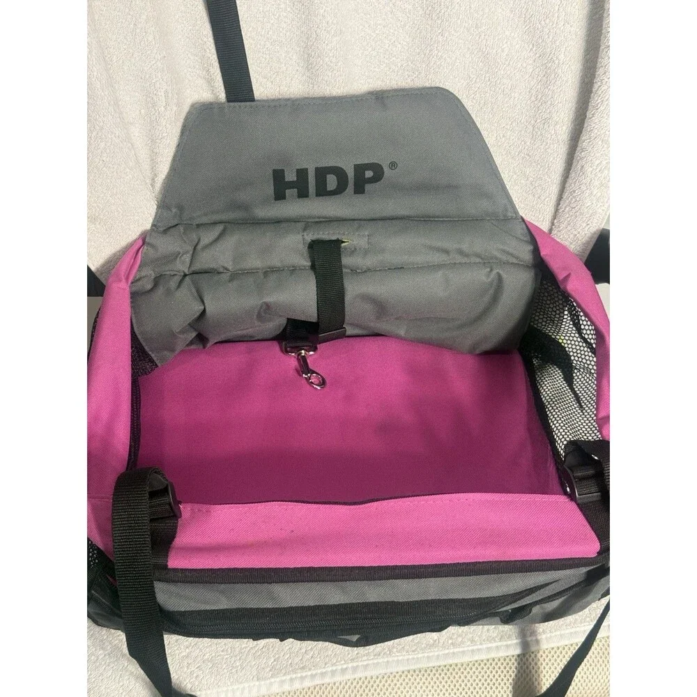 HDP Dog Car Seat- Pink &black Used Extra Small - Small Breads Under 40LBS